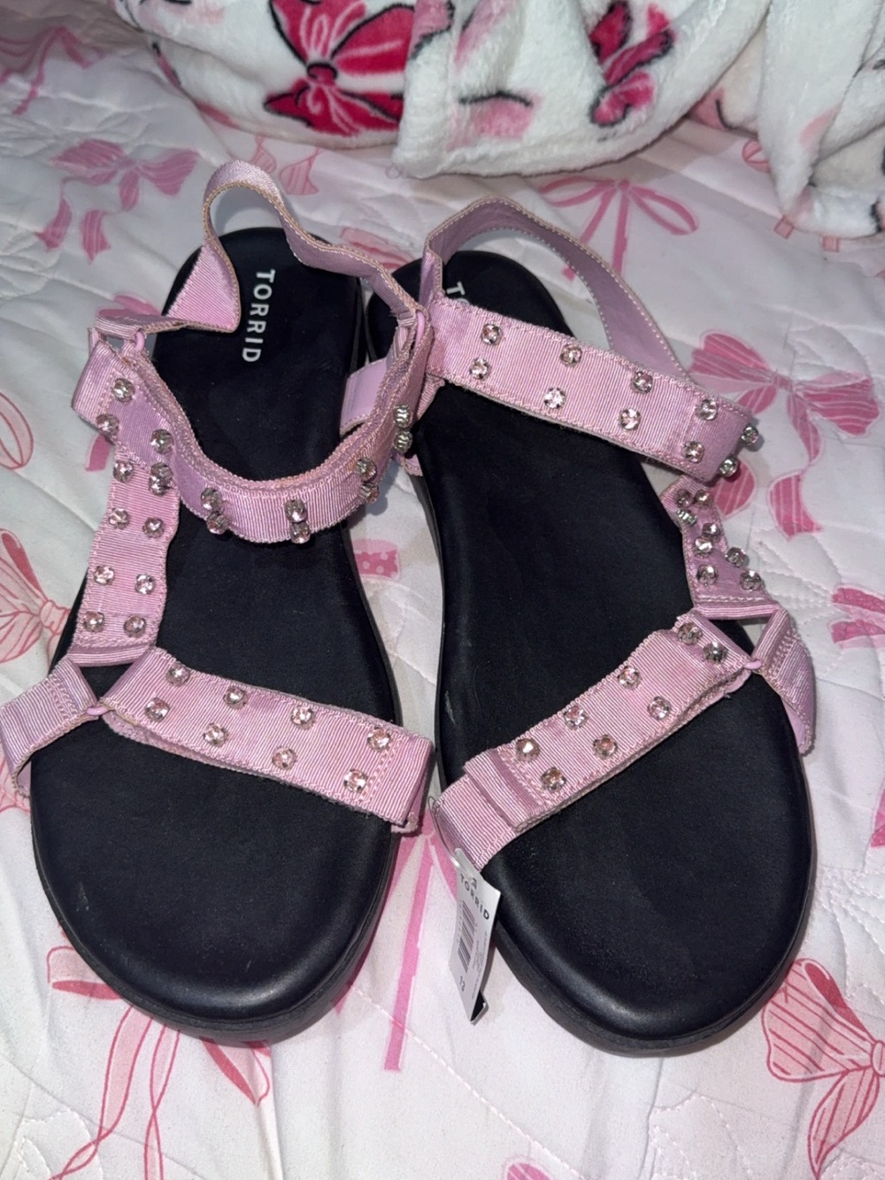 torrid Pink Jeweled Strap Sandals